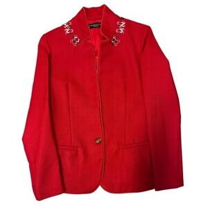 Shanghai Tang Vibrant Red Floral Blazer (Can455)